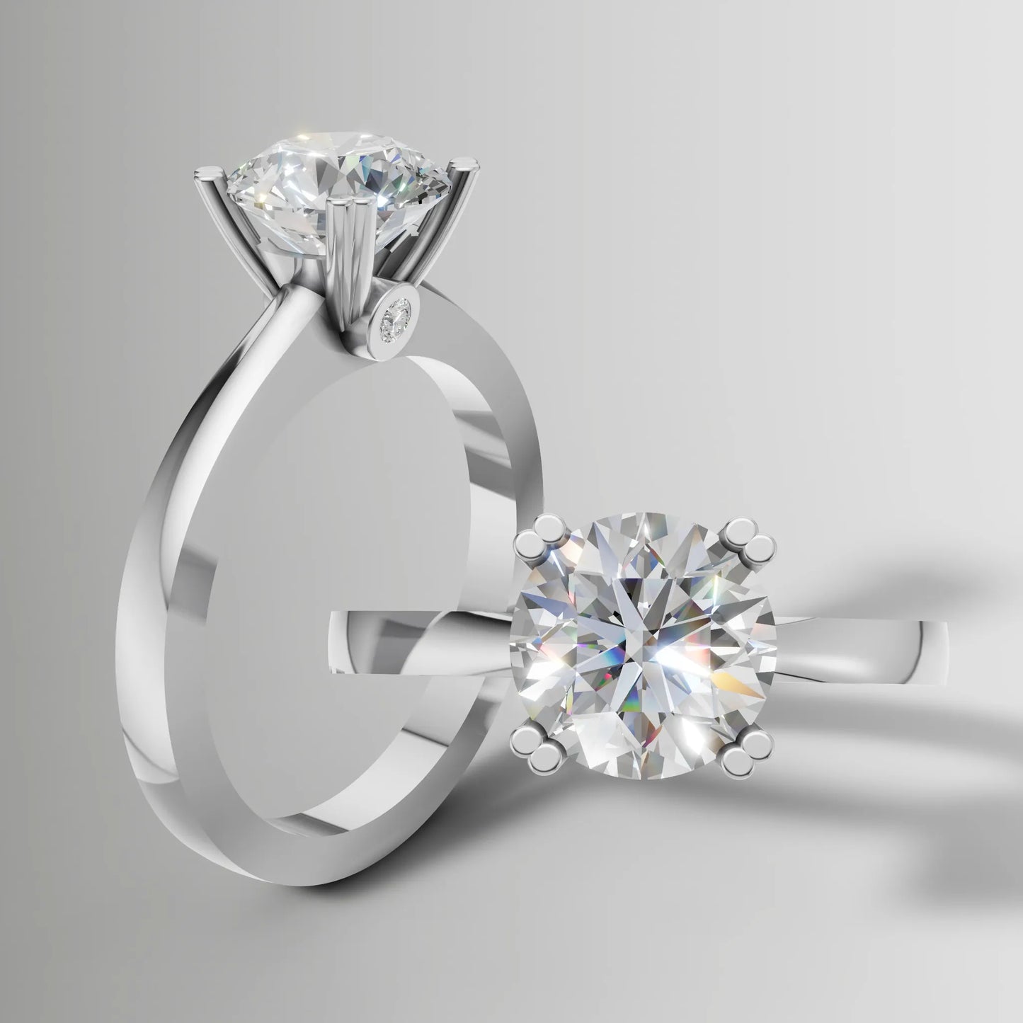 1.23ct Lab-Grown Round Diamond Two-Tone Solitaire Engagement Ring