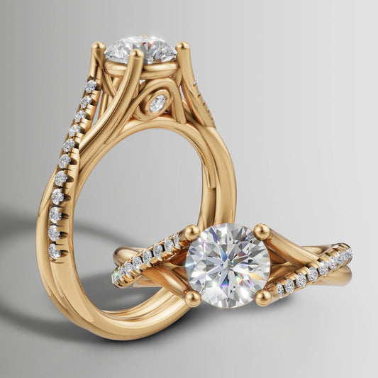0.69ct Lab Diamond Criss-Cross Pavé Engagement Ring