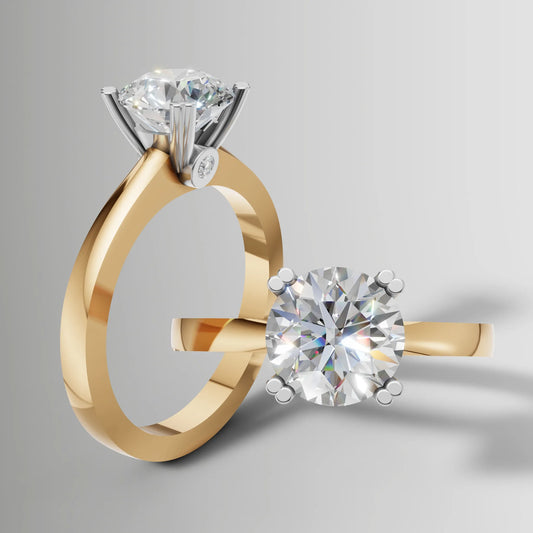 1.23ct Lab-Grown Round Diamond Two-Tone Solitaire Engagement Ring