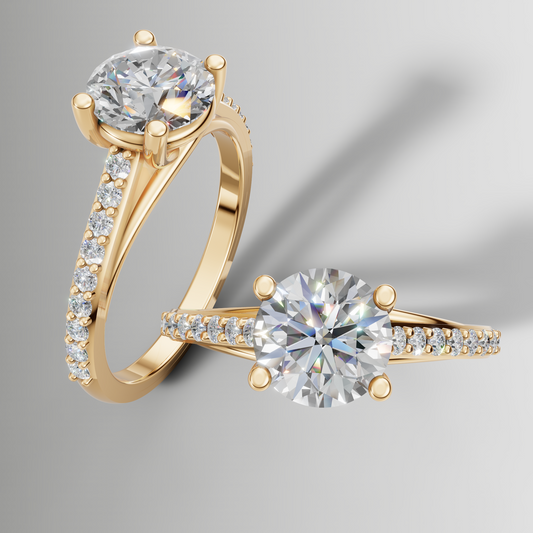 1.23ct Lab Diamond Classic Pavé Engagement Ring